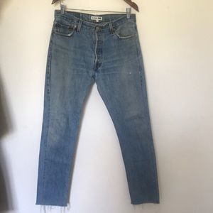 Re/done straight leg light/Med wash jeans